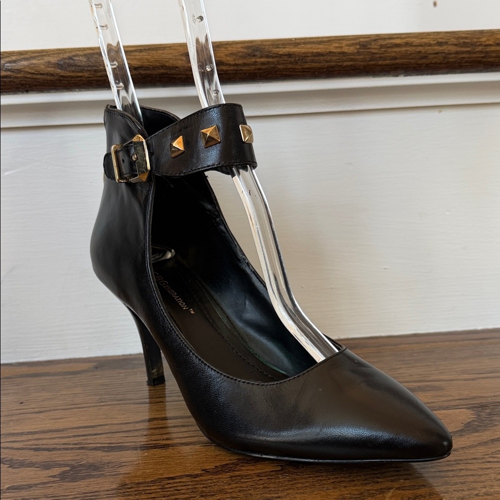 BCBGeneration Black Heels with Gold Accents